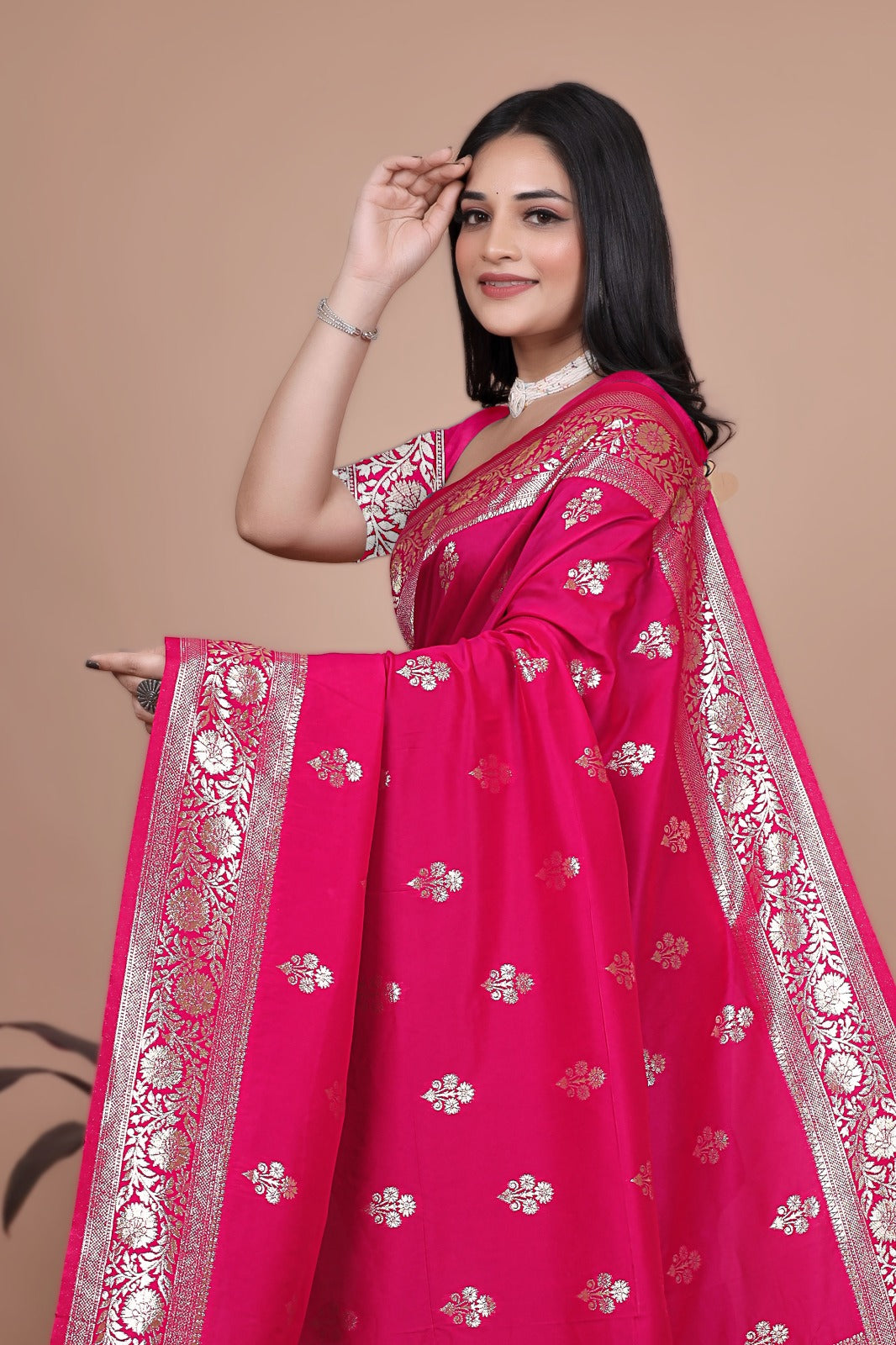 Majestic Magenta Silk Saree with Peacock Pallu