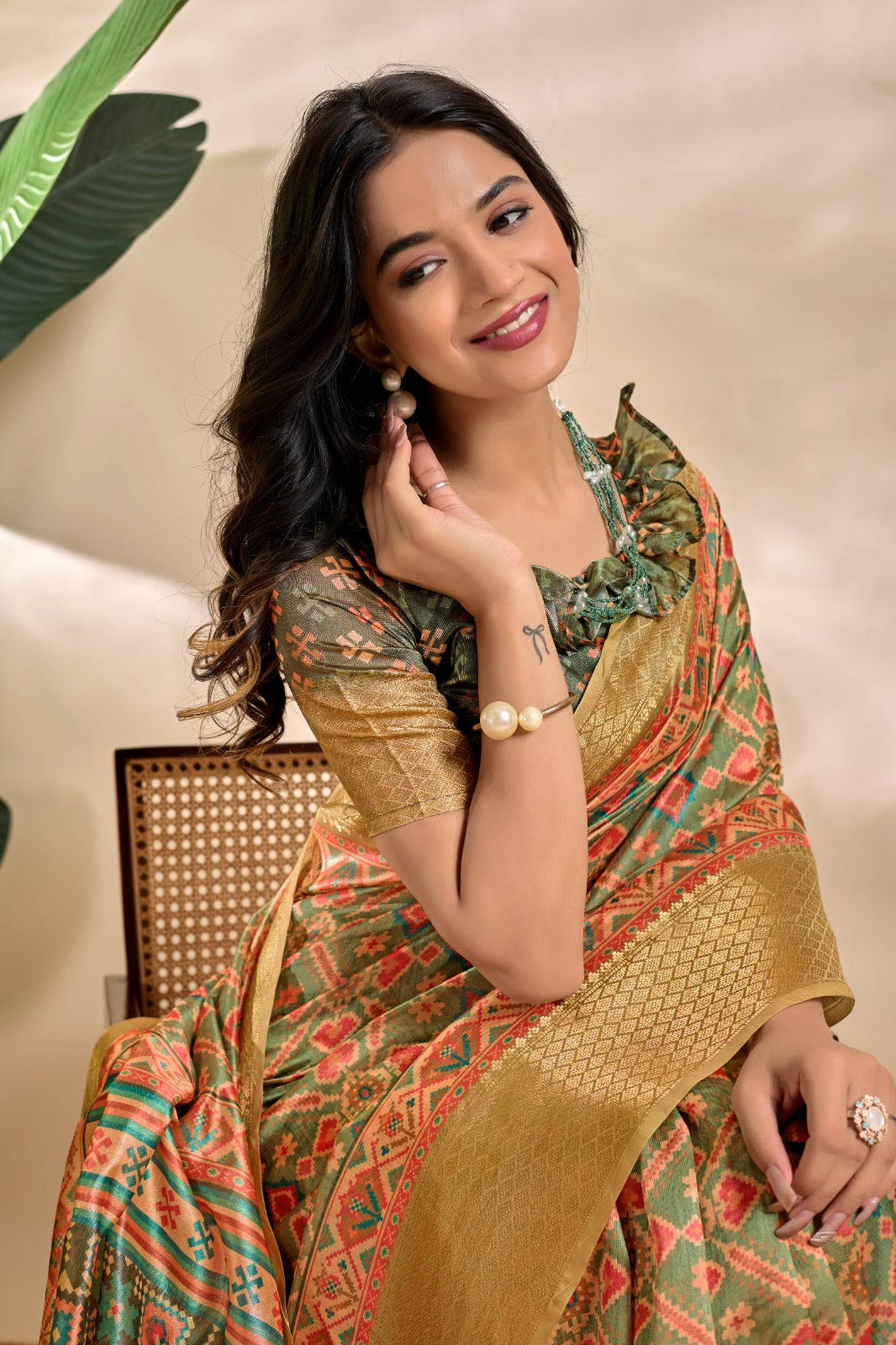 Patola-Inspired Soft Silk Blend Saree