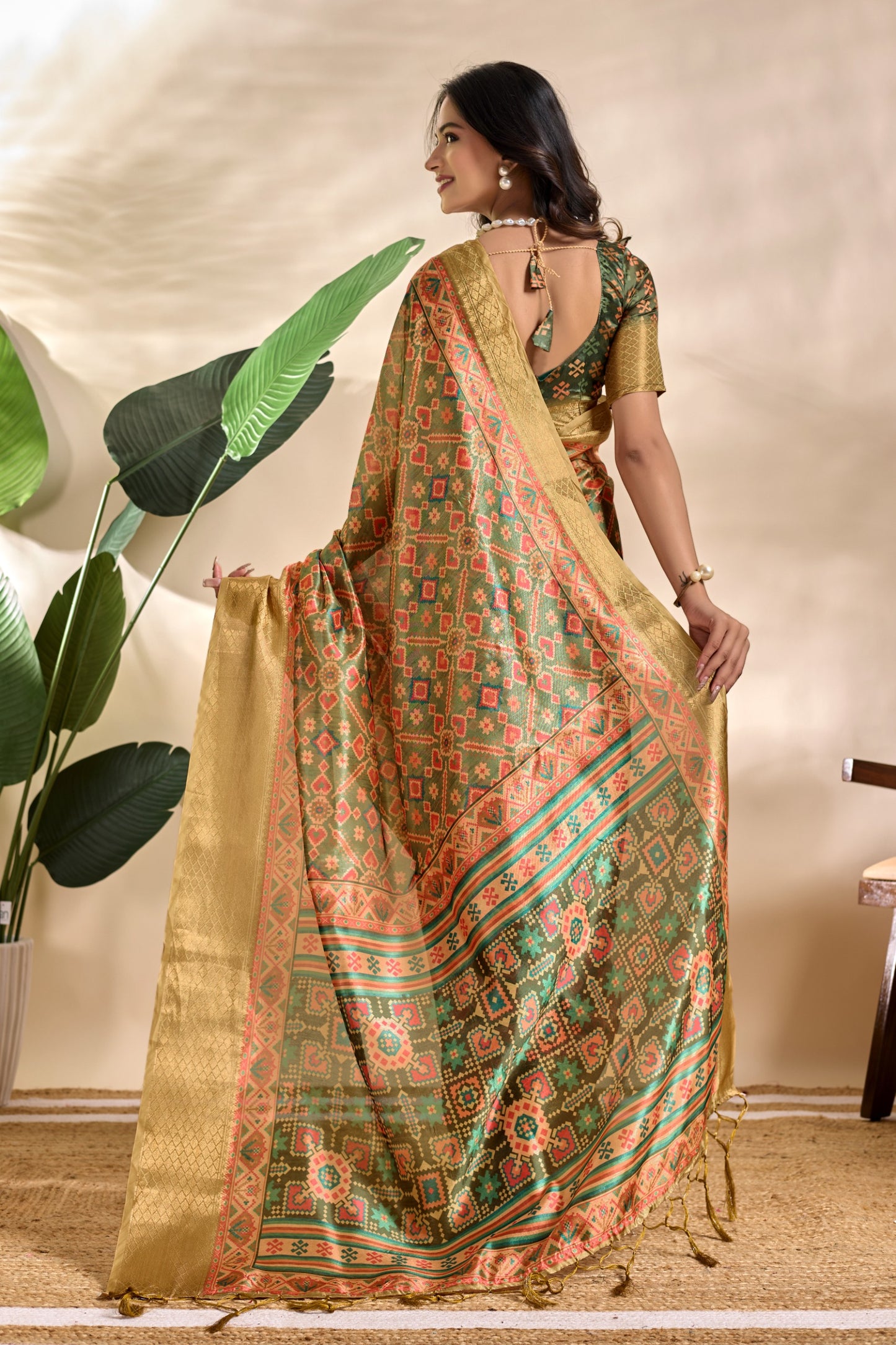 Patola-Inspired Soft Silk Blend Saree