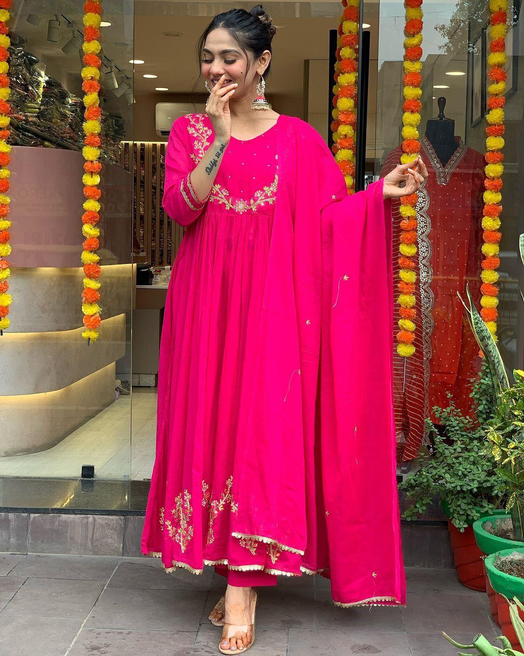 Vibrant Pink Festive Gown