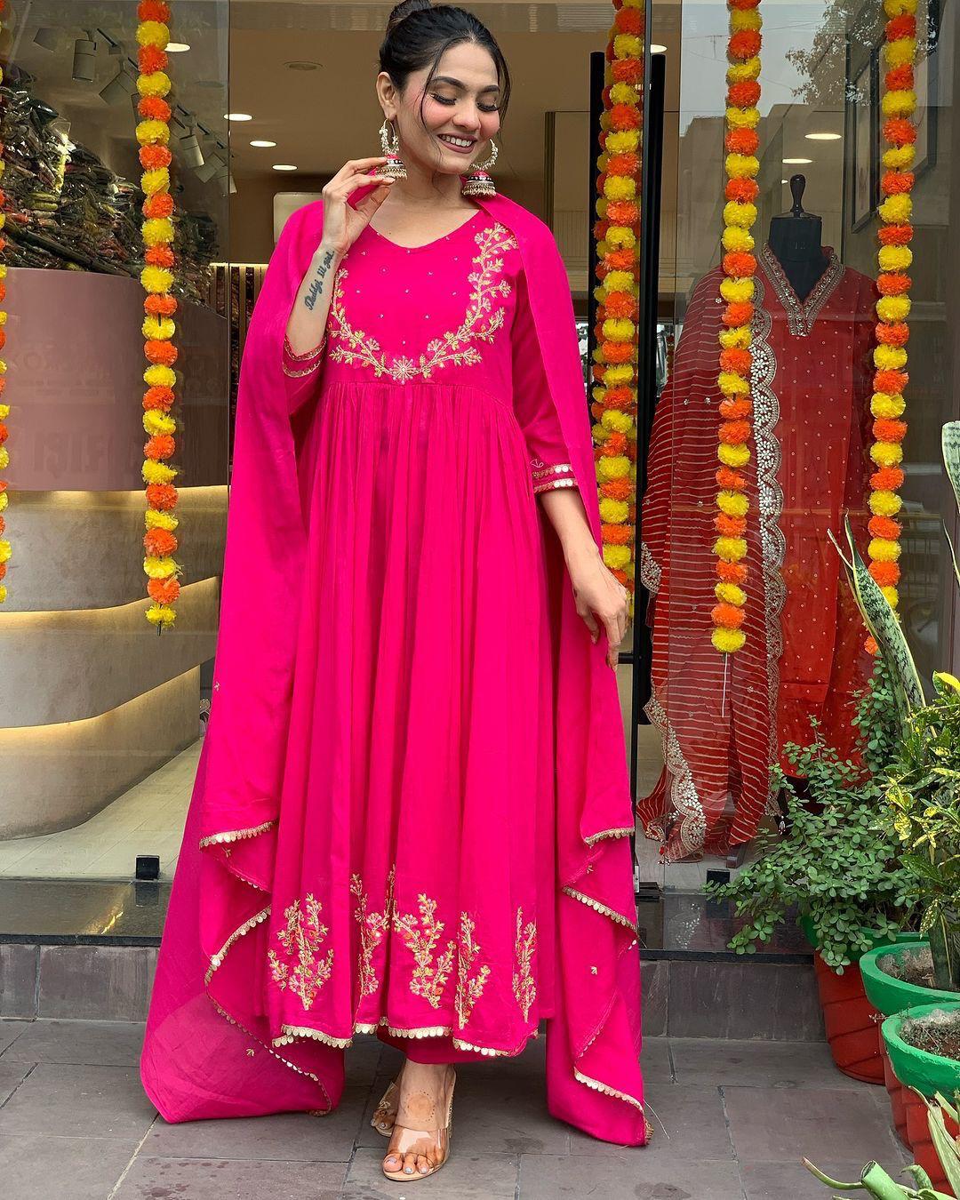 Vibrant Pink Festive Gown