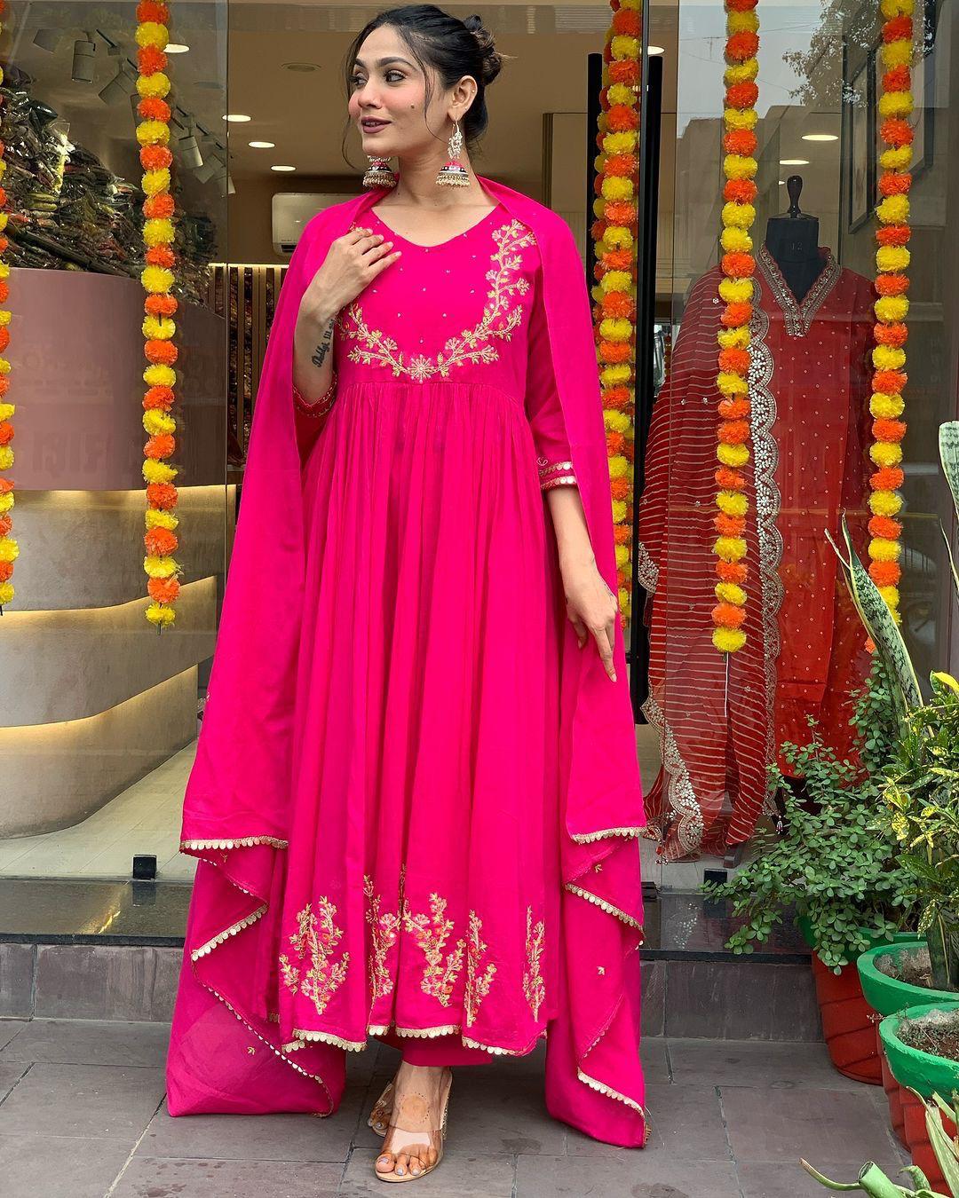 Vibrant Pink Festive Gown