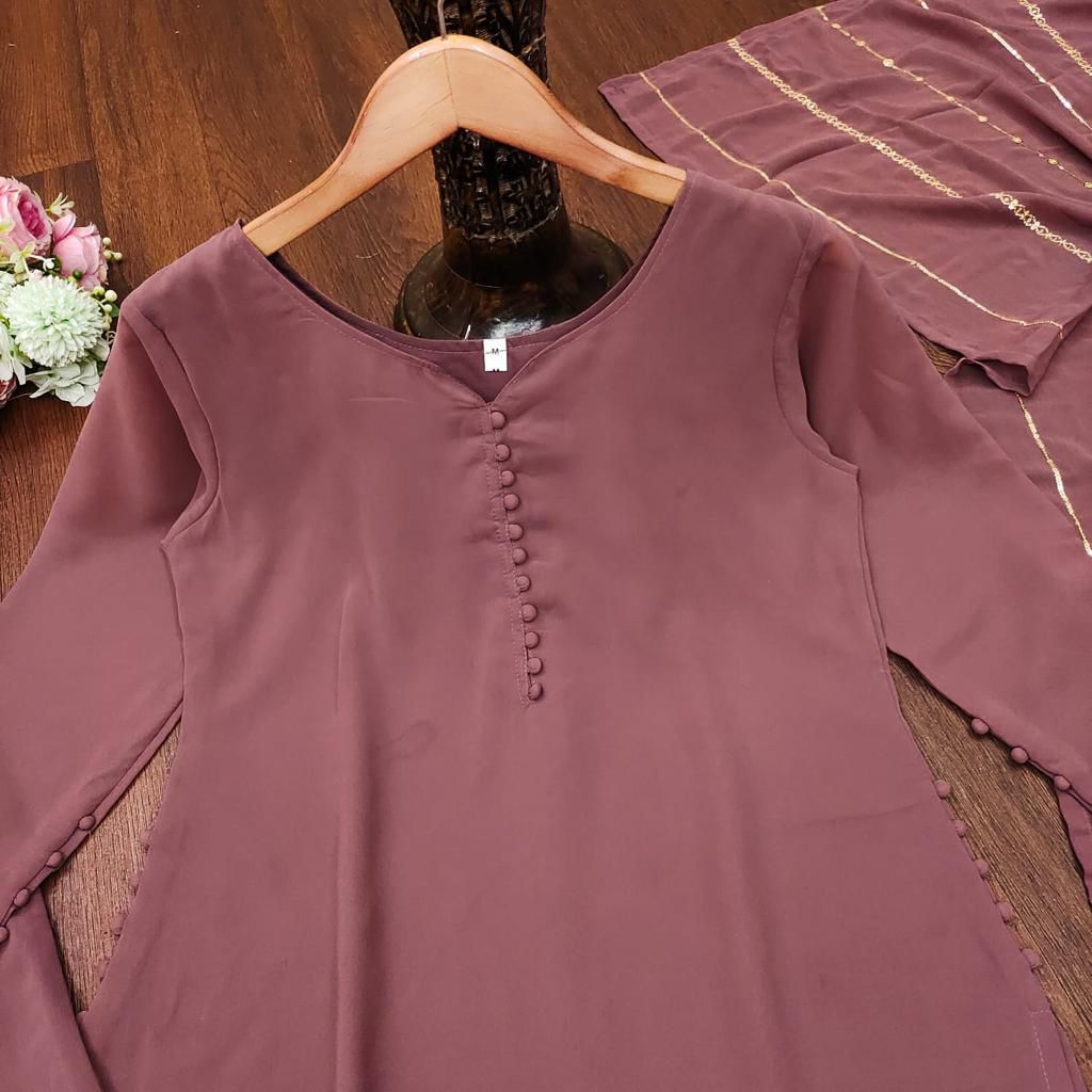 Elegant Black and Purple Kurta Set