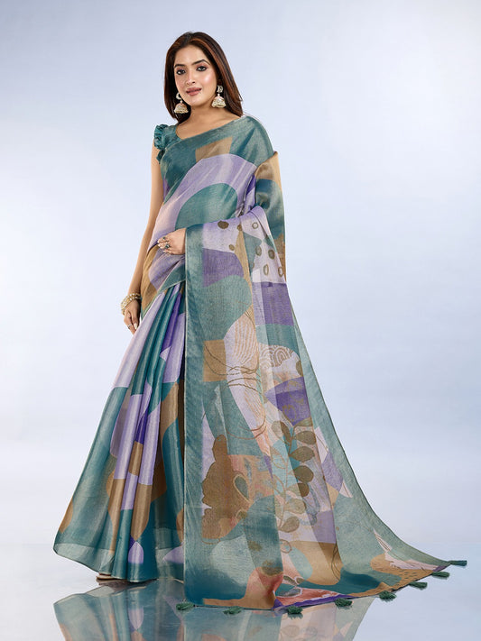 Abstract Print Erode Anmol Silk Saree