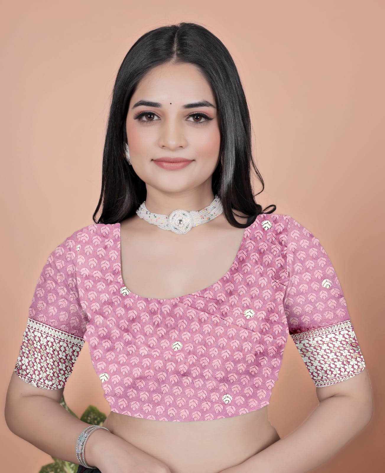 Golden Glow in Pink Banarasi