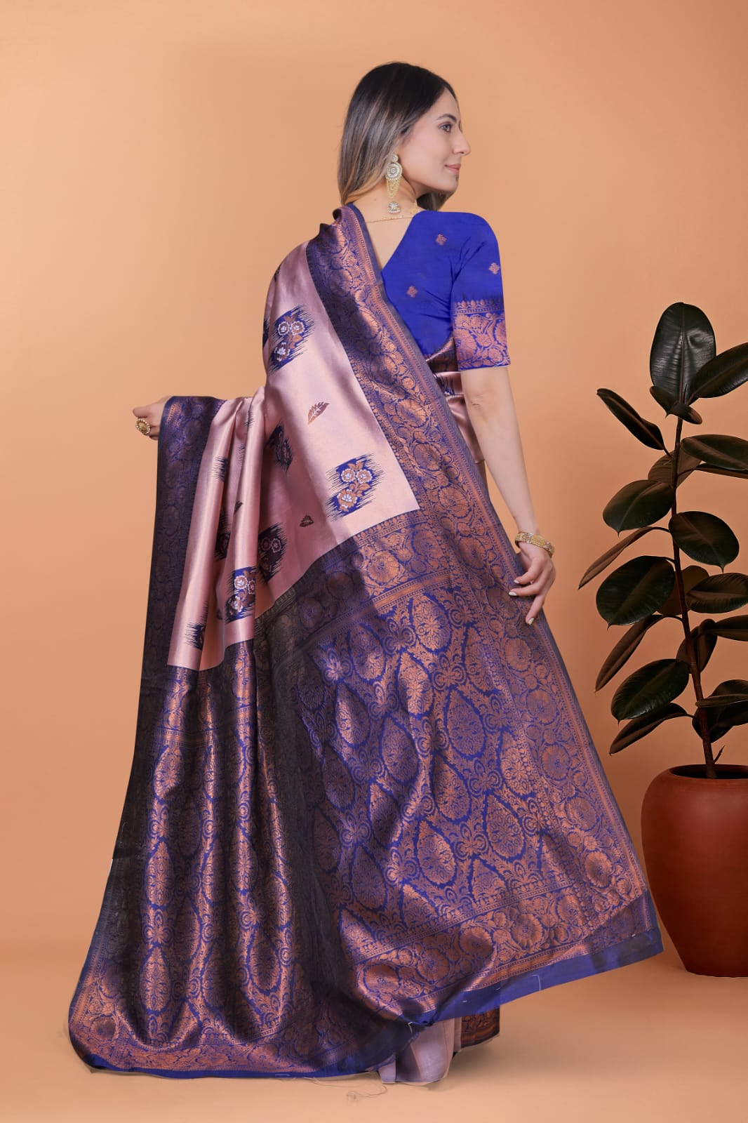 Pink Radiance on Banarasi Silk