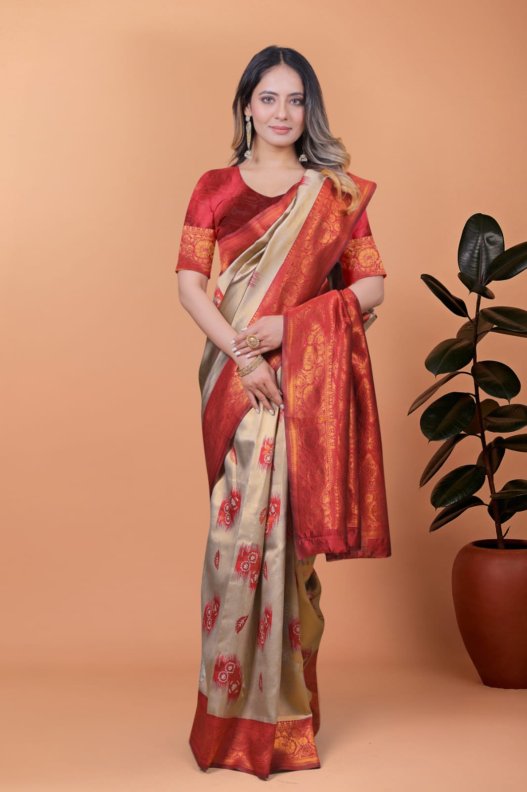 Crimson Heritage in Banarasi Silk & Gold Zari