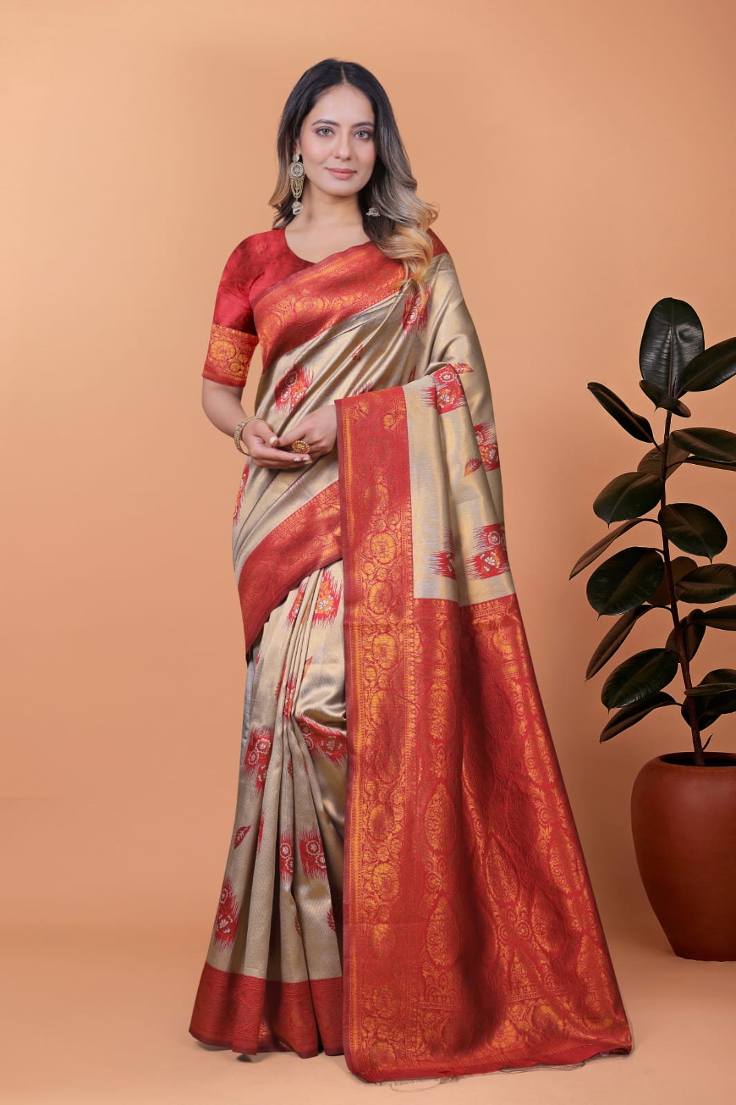 Crimson Heritage in Banarasi Silk & Gold Zari