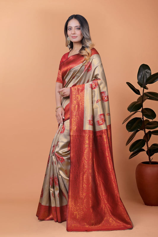 Crimson Heritage in Banarasi Silk & Gold Zari