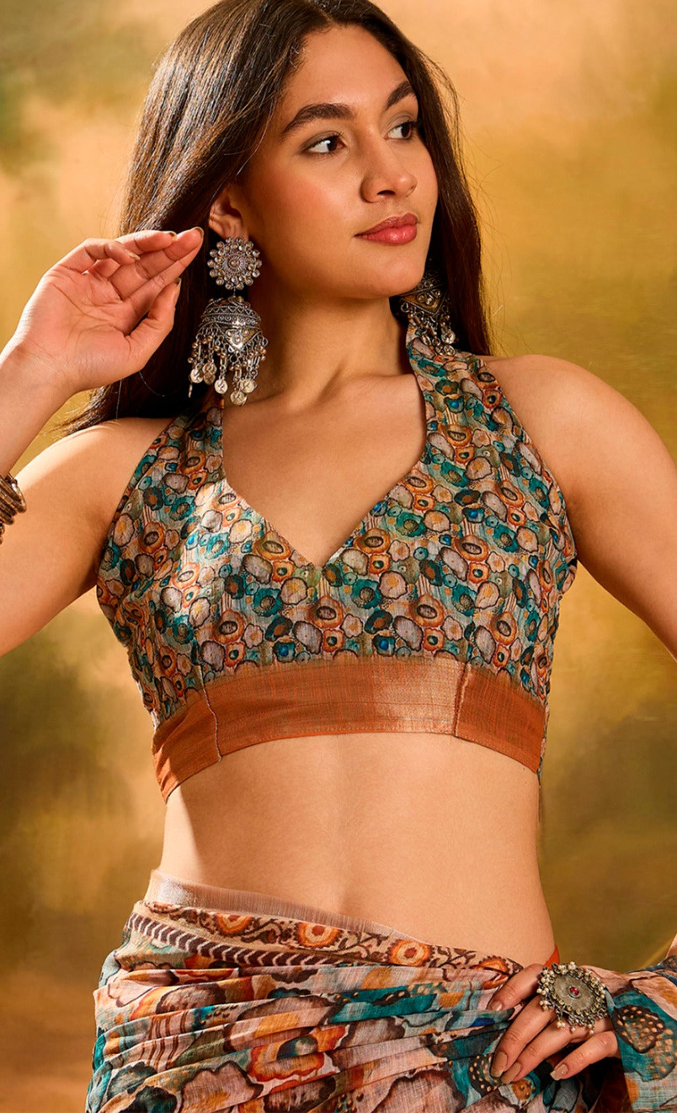 Linen Cotton Maldives Mist Saree