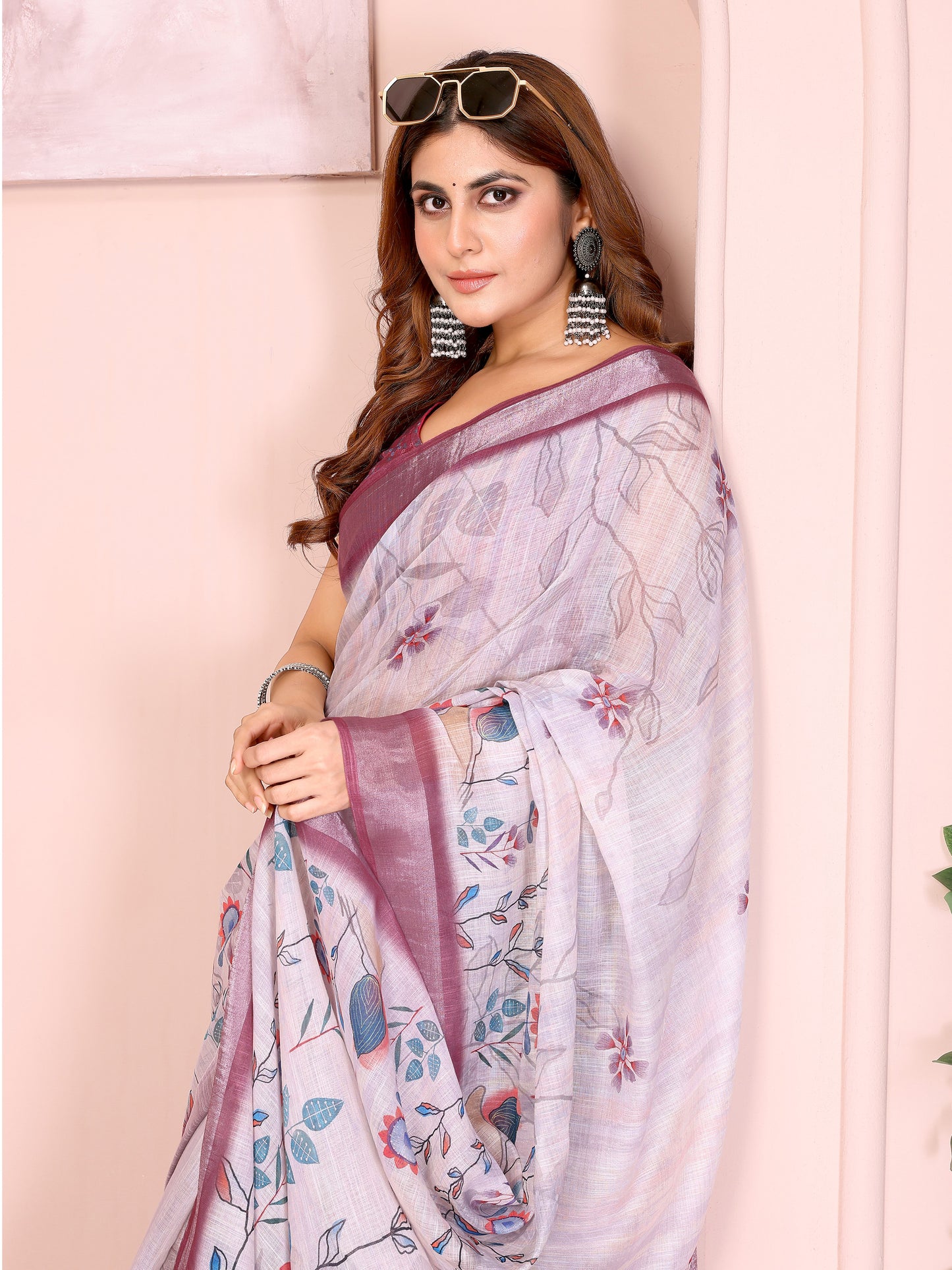 Elegant Linen Cotton Saree