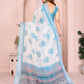 Elegant Linen Cotton Saree with Floral Print