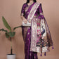 Royal Purple Banarasi Silk Saree with Peacock Pallu Design