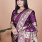 Royal Purple Banarasi Silk Saree with Peacock Pallu Design