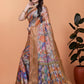 Soft Silk Blend Saree with Zari Border and Printed Pallu