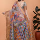 Soft Silk Blend Saree with Zari Border and Printed Pallu