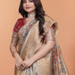 Beige & Multicolor Patola Print Soft Silk Saree with Rich Pallu