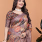 Lavender Soft Silk Saree with Copper Zari Border & Floral Pallu