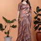 Lavender Soft Silk Saree with Copper Zari Border & Floral Pallu