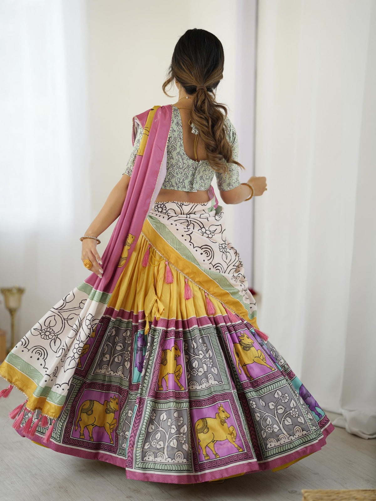 🌟 💃 Gopigeet Creation Presents 💃 🌿 Kalamkari Lehenga Choli Collection 🌿
