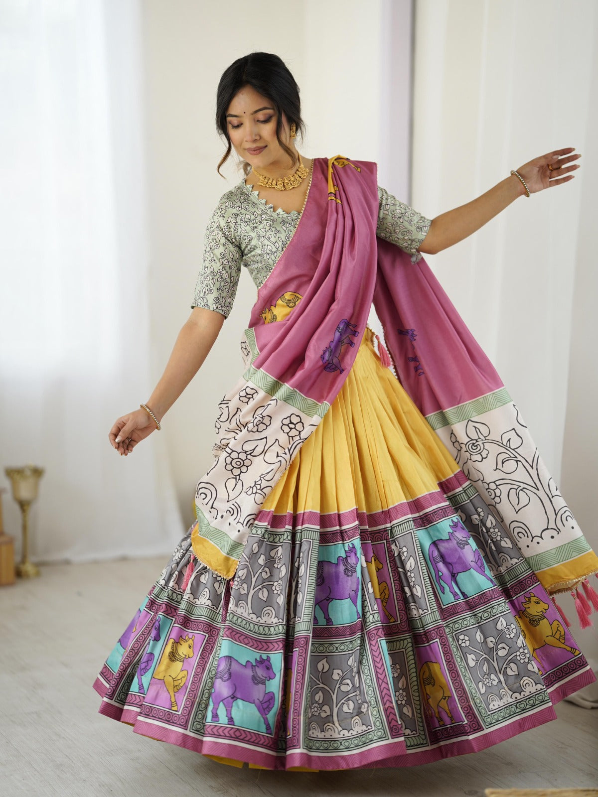 🌟 💃 Gopigeet Creation Presents 💃 🌿 Kalamkari Lehenga Choli Collection 🌿