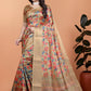 Golden Multicolor Soft Silk Saree with Geometric Weave & Ornate Pallu
