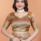 Golden Multicolor Soft Silk Saree with Geometric Weave & Ornate Pallu
