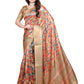 Golden Multicolor Soft Silk Saree with Geometric Weave & Ornate Pallu