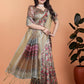 : Golden Beige Soft Silk Saree with Geometric Weave & Pink Ornamental Pallu