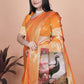 Radiant Orange Silk Saree with Peacock Pallu