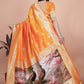 Radiant Orange Silk Saree with Peacock Pallu