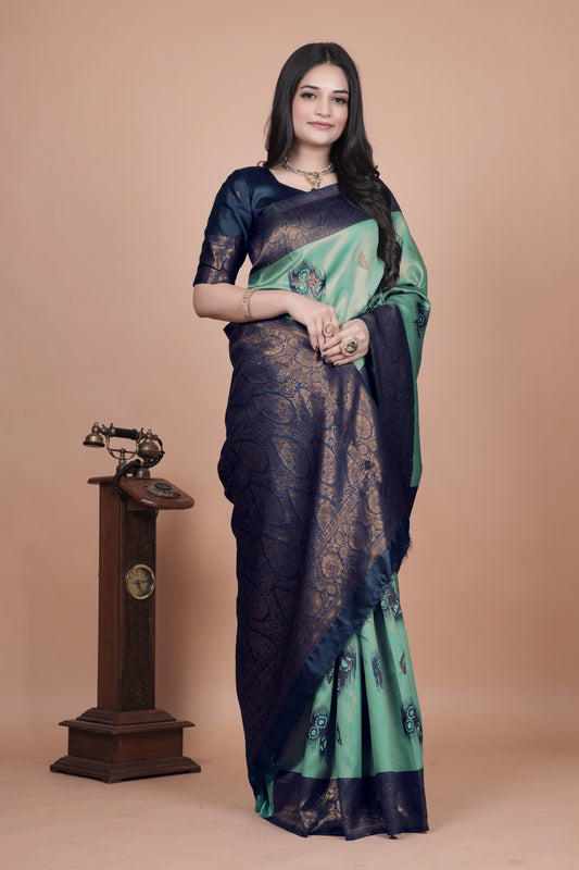 Fancy Rapier Jacquard Silk Saree💜 Saree Description