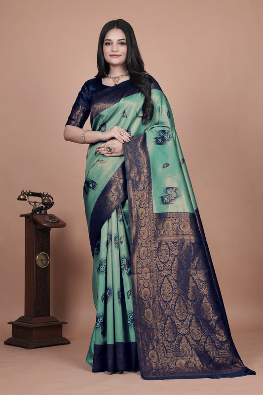 Fancy Rapier Jacquard Silk Saree💜 Saree Description