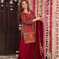 Elegant Red Printed Kurti Set with Dupatta for Women"