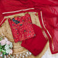 Elegant Red Printed Kurti Set with Dupatta for Women"