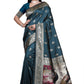 Teal Banarasi Silk Saree with Majestic Peacock Pallu