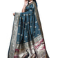 Teal Banarasi Silk Saree with Majestic Peacock Pallu