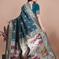 Teal Banarasi Silk Saree with Majestic Peacock Pallu