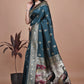 Teal Banarasi Silk Saree with Majestic Peacock Pallu