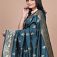 Teal Banarasi Silk Saree with Majestic Peacock Pallu