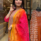 Best Multicoloured bandhni print with Stone work and Dupatta