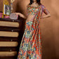 Multicolor Soft Silk Saree with Ethnic Motif Pallu & Zari Border