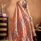 Rose Soft Silk Saree with Geometric Patola-Inspired Pallu & Zari Border