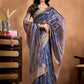 Peacock Motif Soft Silk Saree with Antique Zari Border