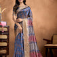 Peacock Motif Soft Silk Saree with Antique Zari Border