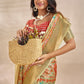 Soft Silk Saree with Traditional Paisley Floral Print and Zari Border