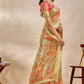 Soft Silk Saree with Traditional Paisley Floral Print and Zari Border