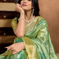 Elegant Green Soft Silk Blend Saree with Designer Pallu