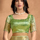 Elegant Green Soft Silk Blend Saree with Designer Pallu