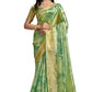Elegant Green Soft Silk Blend Saree with Designer Pallu